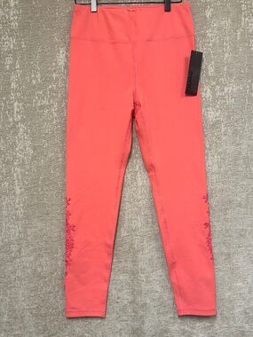 Mono B Coral Leggings with cut out-sz L NWT